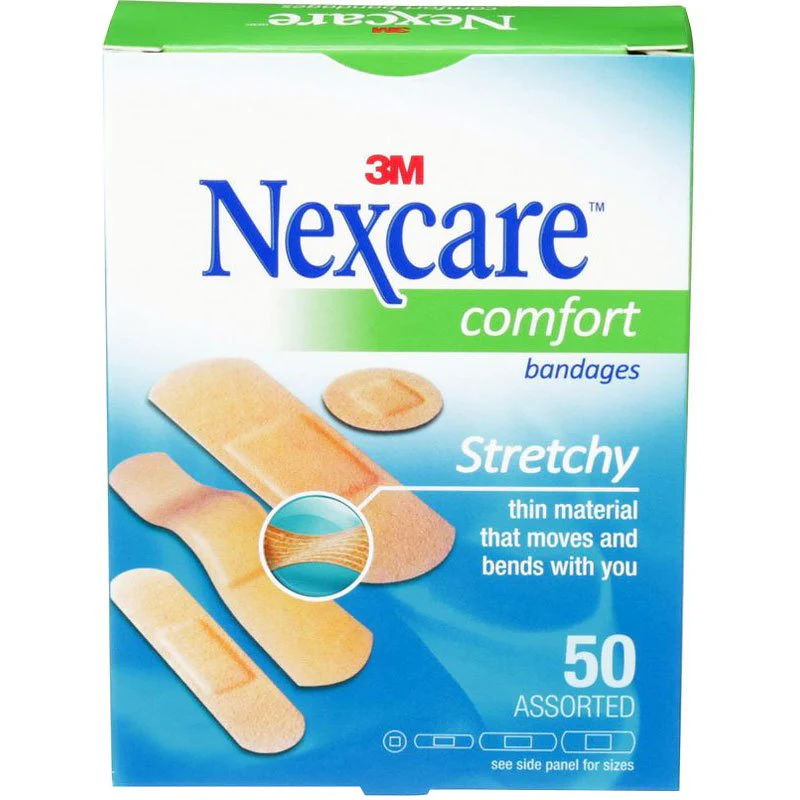 3M Nexcare Comfort Bandages, Stretchy, Assorted Sizes