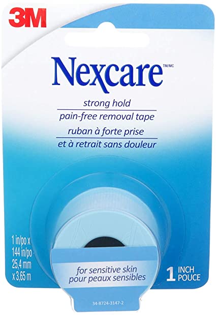 3M Nexcare Strong Hold, Pain-Free Removal Tape for Sensitive Skin 25.4mm x 3.65m