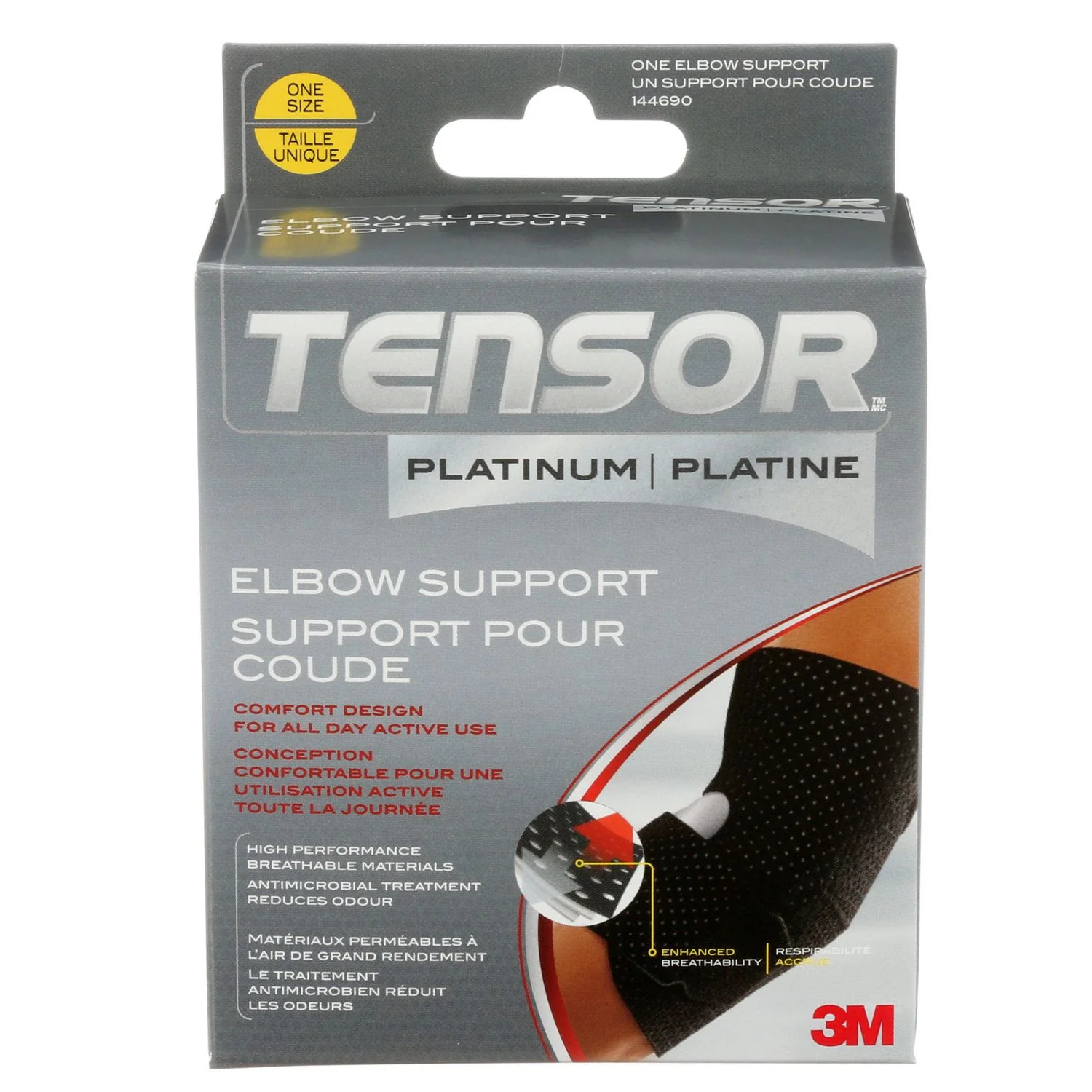 3M Tensor Platinum Elbow Support, One Size - 1 unit