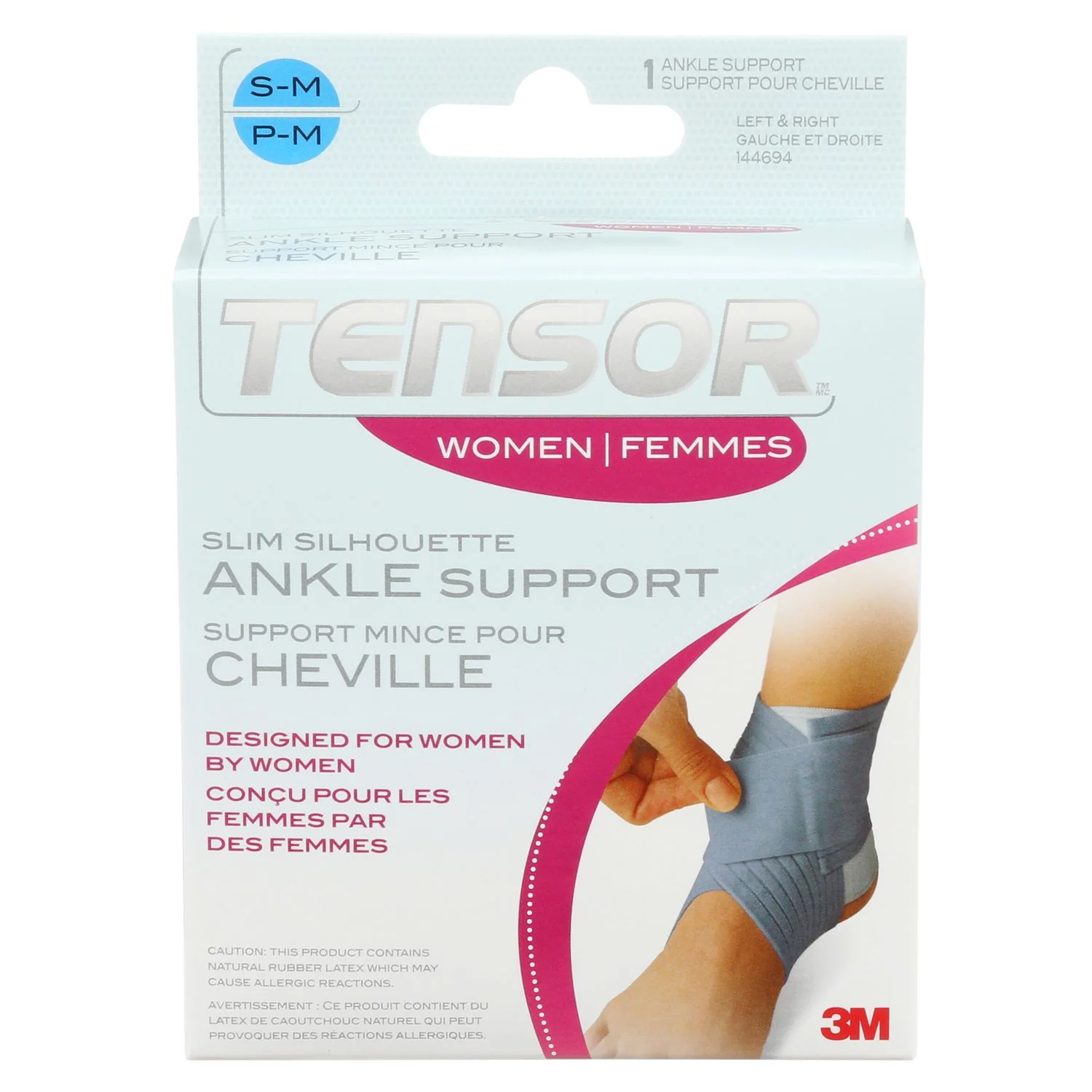 3M Tensor Women Slim Silhouette Ankle Support, Large - 1 unit