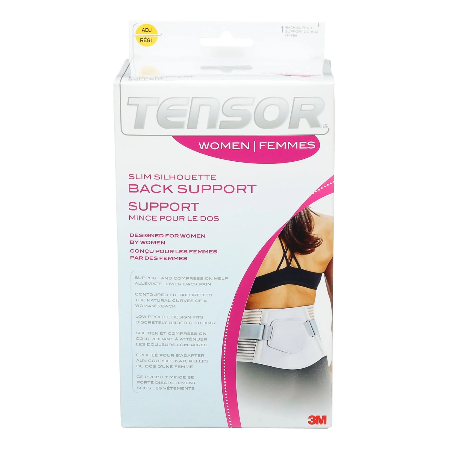 3M Tensor Women Slim Silhouette Back Support, Adjustable - 1 unit