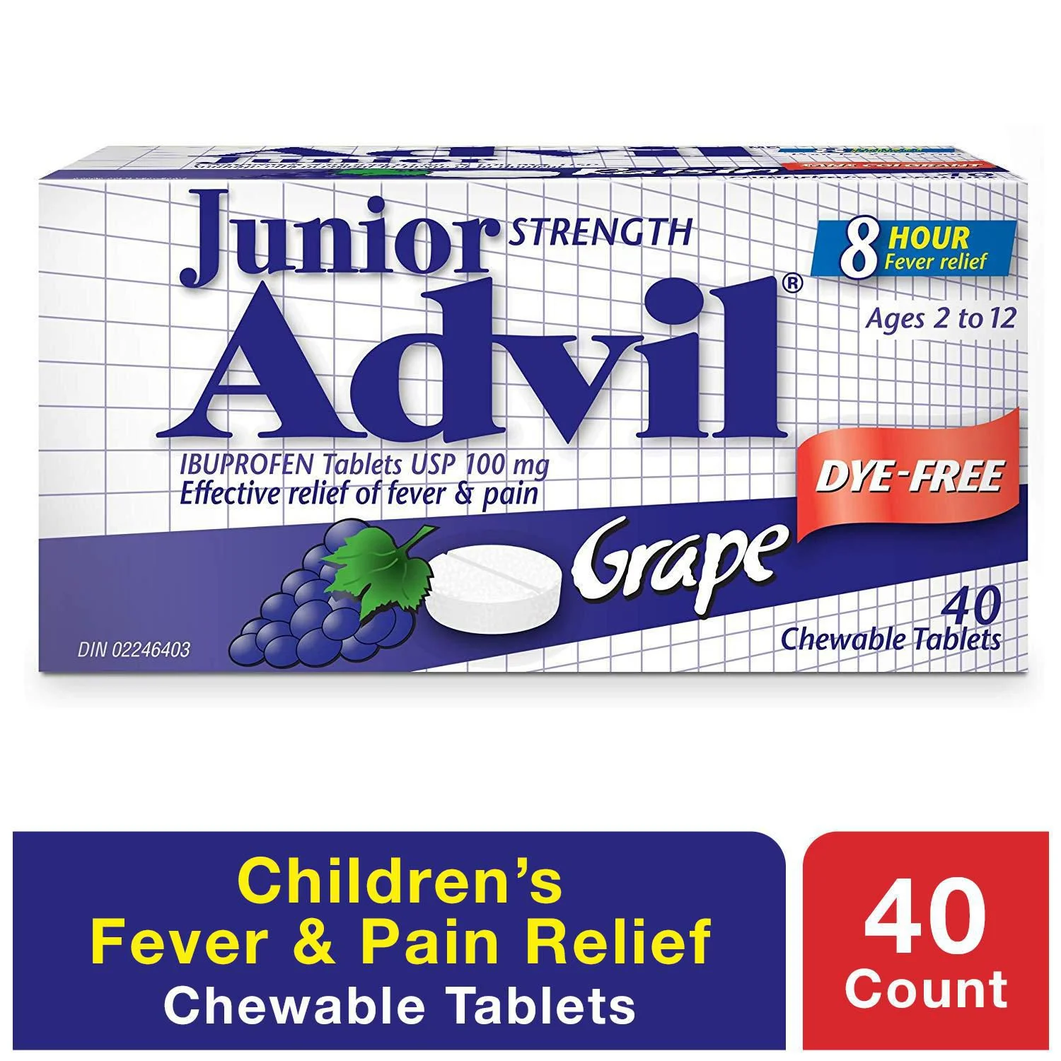 Advil Junior Strength Ibuprofen Dye Free - 40 Chewable Tablets - Image 3