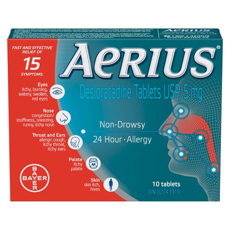 Aerius Non-Drowsy 24-Hour Allergy Relief Tablets