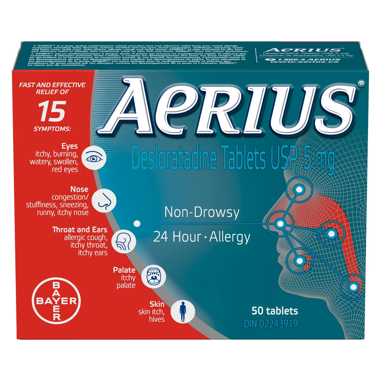 Aerius Non-Drowsy 24-Hour Allergy Relief Tablets - Image 4