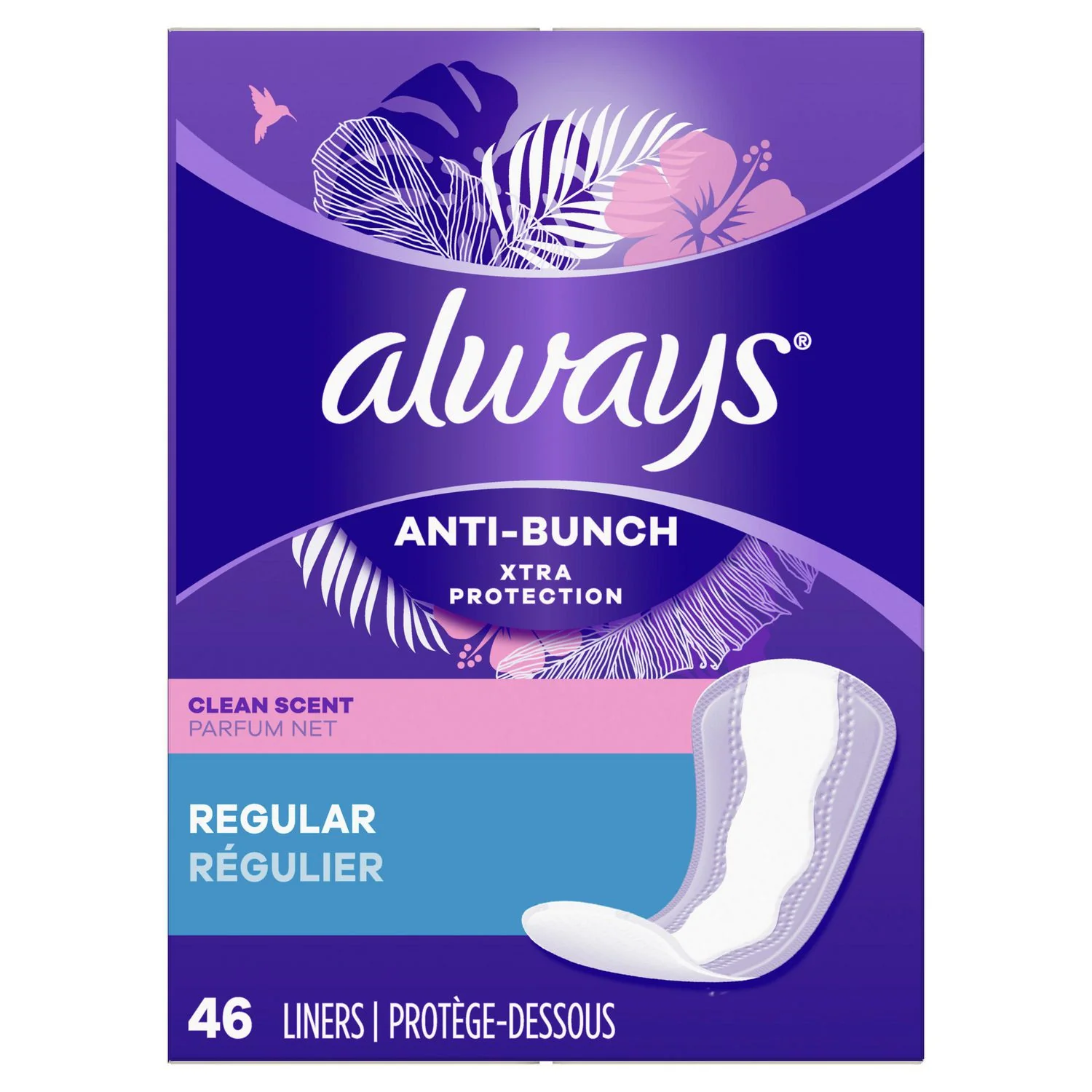 Always Daily Liners Xtra Protection, Regular, Clean Scent - 46 liners