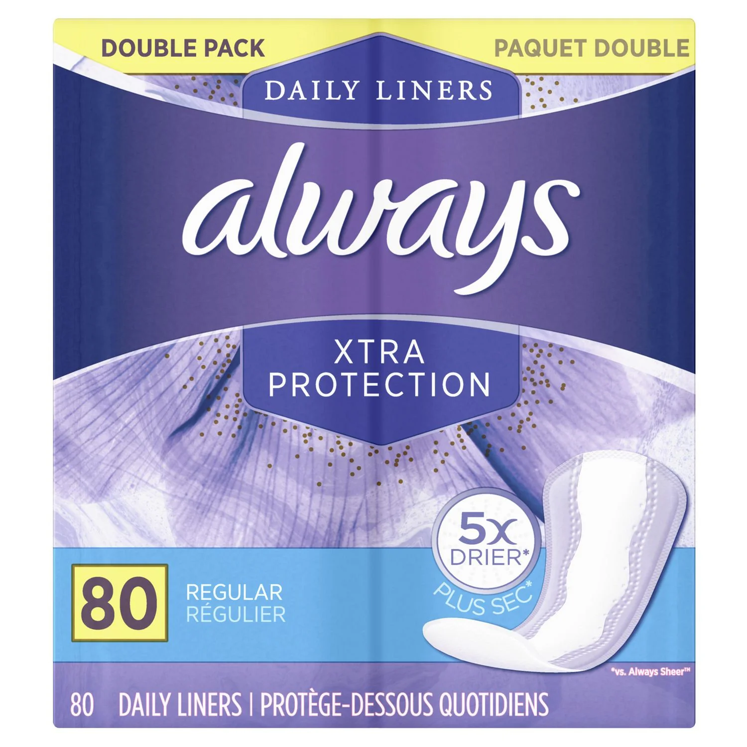 Always Daily Liners Xtra Protection, Regular, Unscented