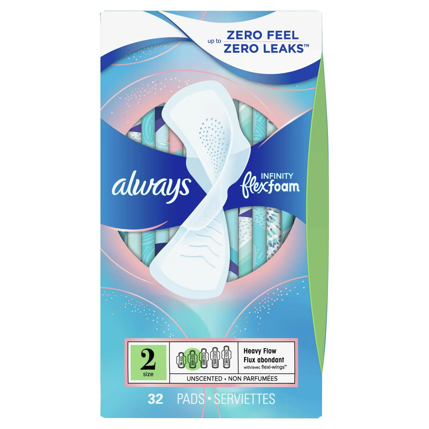 Always Infinity with FlexFoam Size 2 Heavy Flow Pads with Wings, Unscented - Image 2