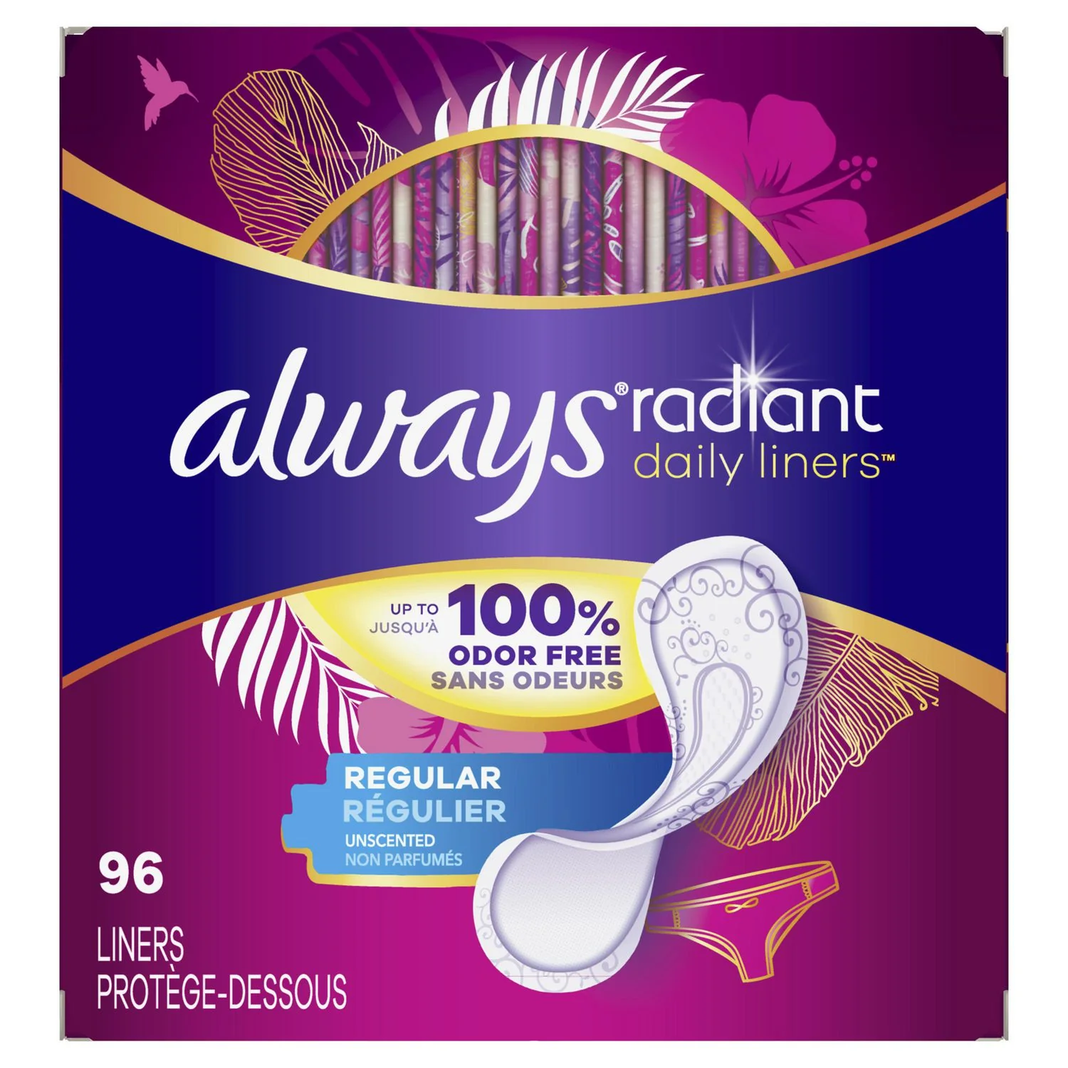 Always Radiant Daily Liners, Regular, Unscented - Image 2