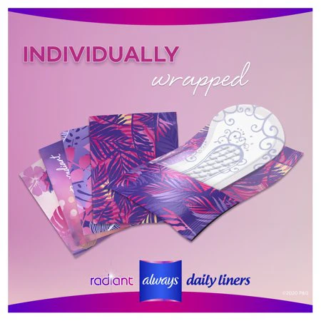 Always Radiant Daily Liners, Regular, Unscented - Image 4