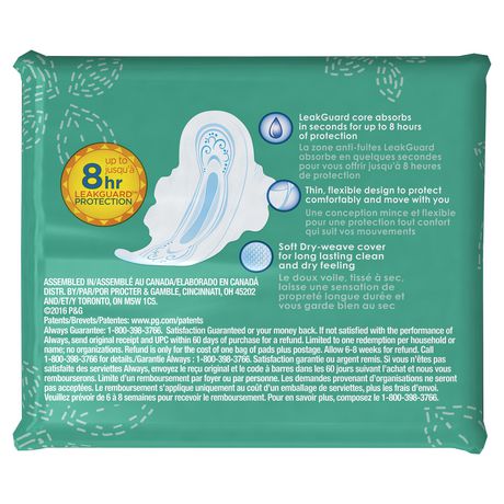 Always Ultra Thin Size 1 Regular Pads with Wings, Unscented - Image 3