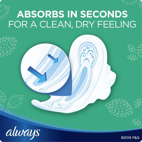 Always Ultra Thin Size 1 Regular Pads with Wings, Unscented - Image 5