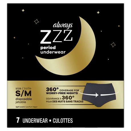 Always Zzzz Overnight Disposable Period Underwear - 7 underwears