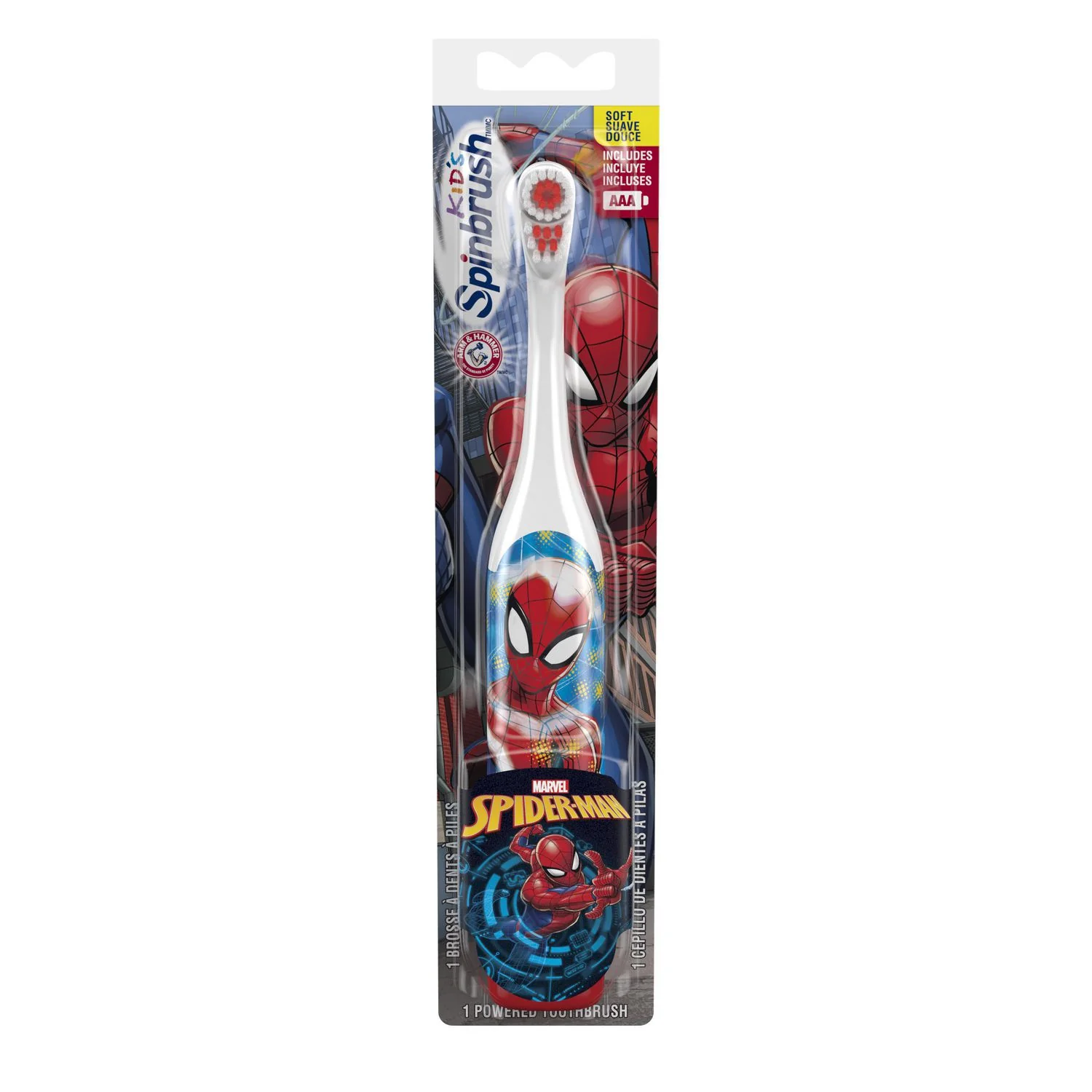 Arm & Hammer Kids Battery-Powered Spinbrush, Marvel's Spiderman (battery included)