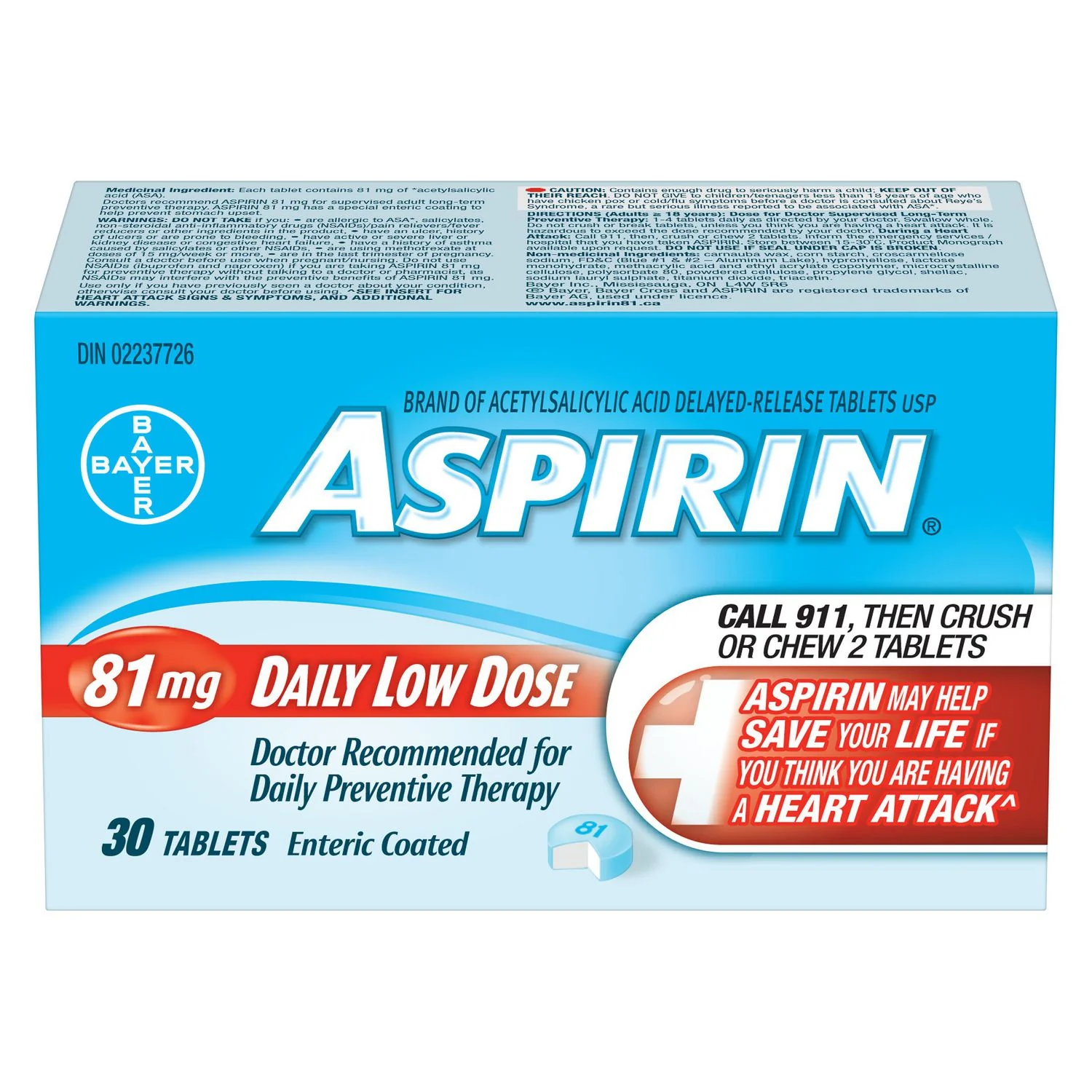 Aspirin Daily Low-Dose 81 mg tablets