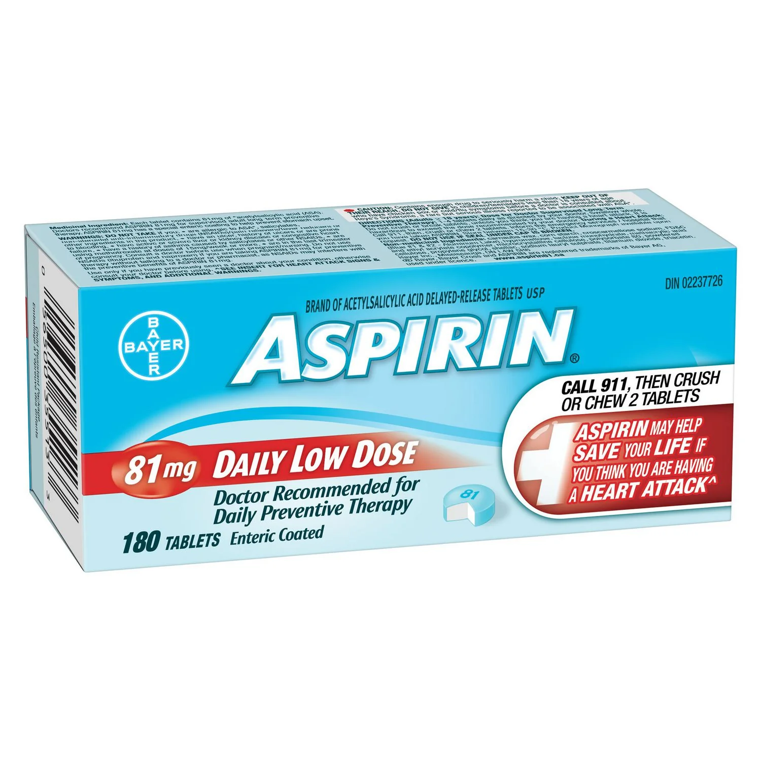 Aspirin Daily Low Dose Coated Tablets - 81 mg - Image 2