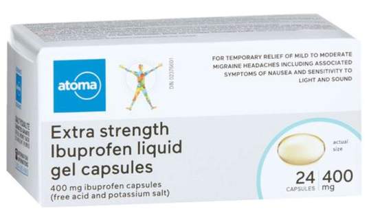 Atoma Extra Strength Ibuprofen Liquid Gel Capsules - 400mg