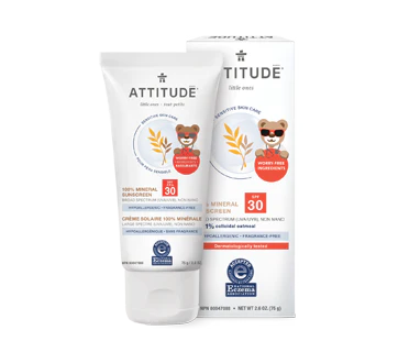 Attitude Sensitive Skin Sunscreen SFP 30, Fragrance Free - 75 g