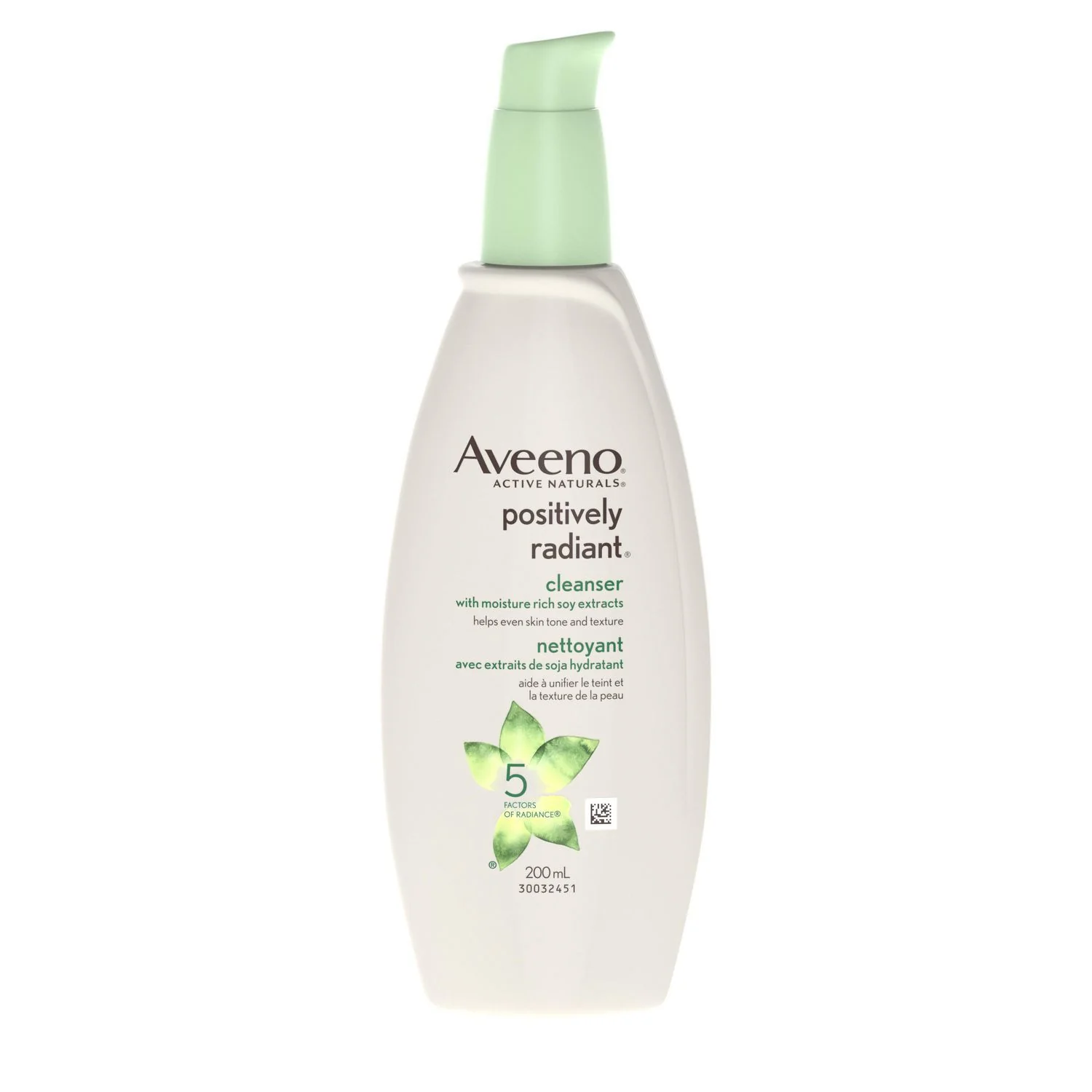 Aveeno Positively Radiant Cleanser, With Moisture Rich Soy Extracts - 200 mL