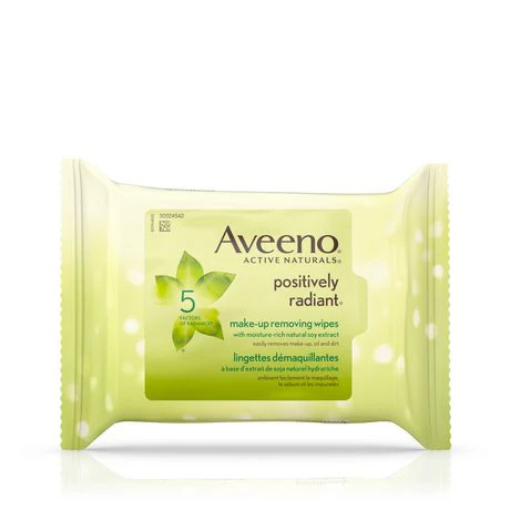 Aveeno Positively Radiant Makeup Removing Wipes - 25 wipes