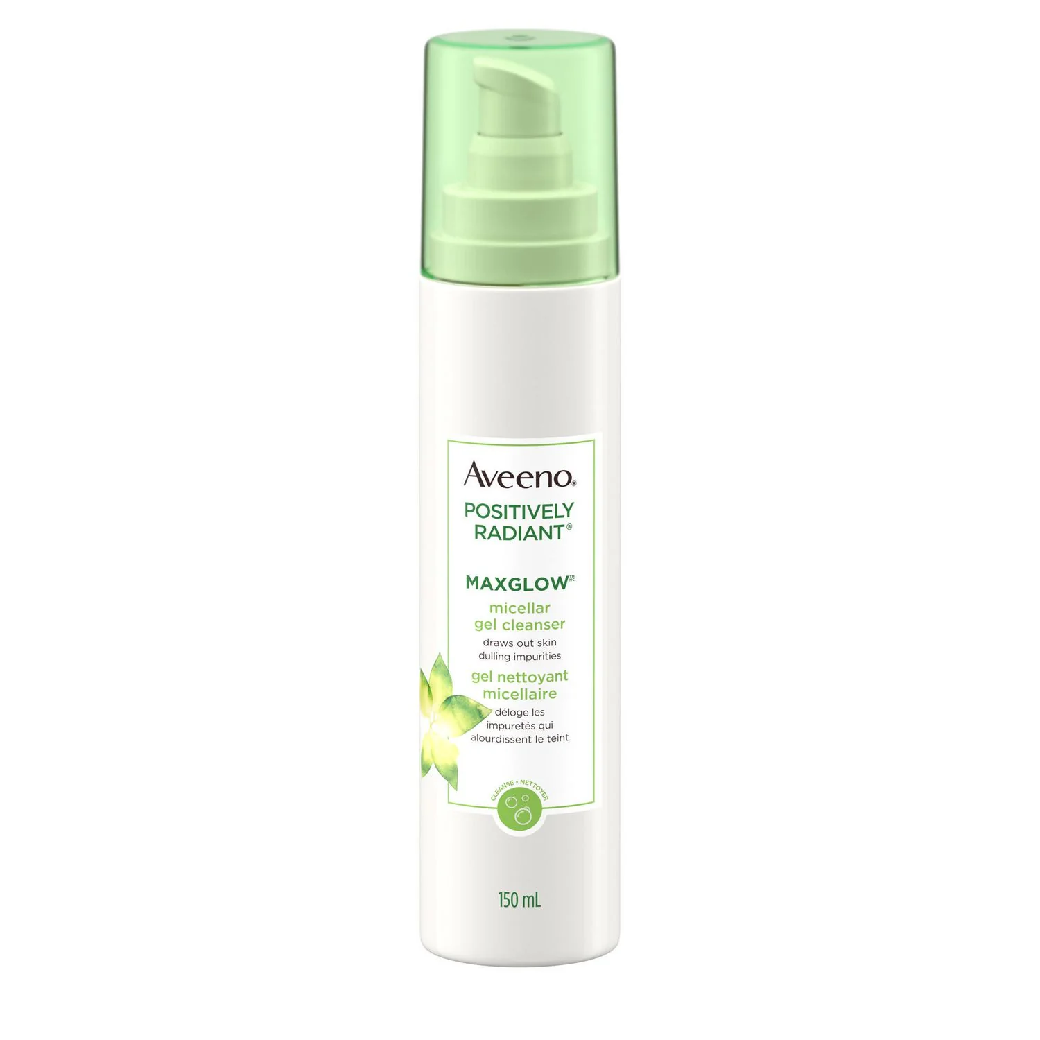 Aveeno Positively Radiant MaxGlow Micellar Gel Face Cleanser - 150 ml