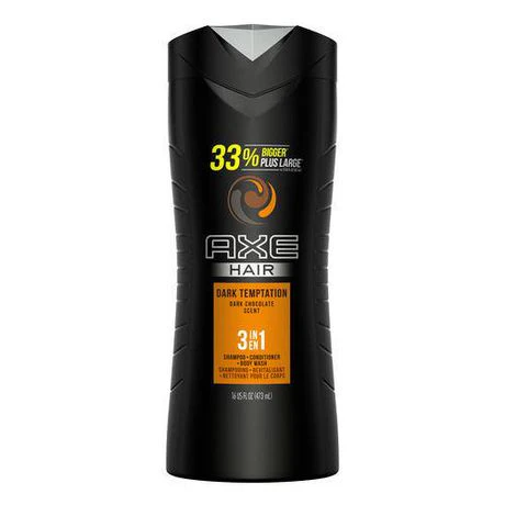 Axe Hair Dark Temptation, 3-in1 Shampoo, Conditioner & Body Wash - 473 ml