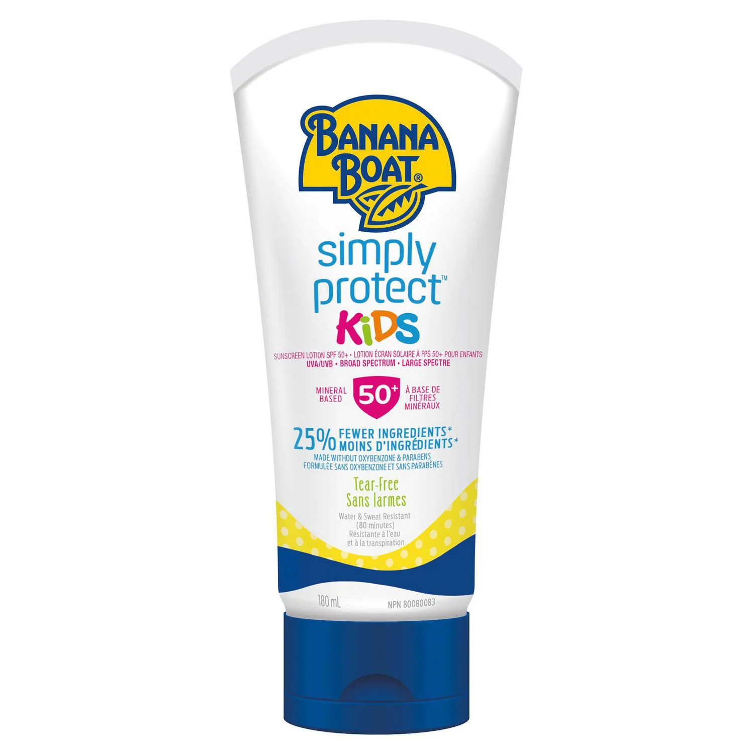 Banana Boat Simply Protect Kids, Mineral Based, SPF 50+ - 180 mL