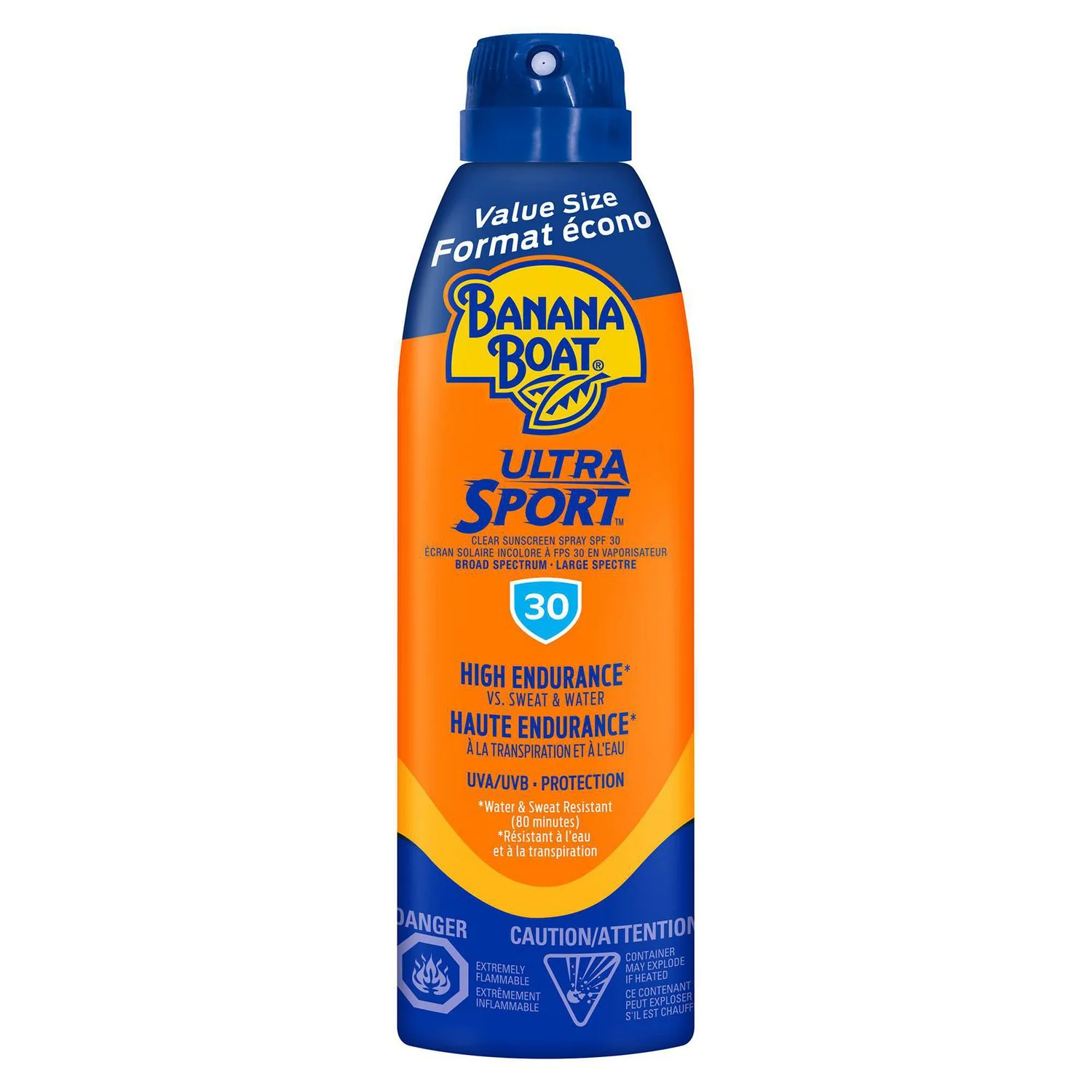 Banana Boat Ultra Sport Clear Sunscreen Spray, High Endurance VS. Sweat And Water, SPF 30