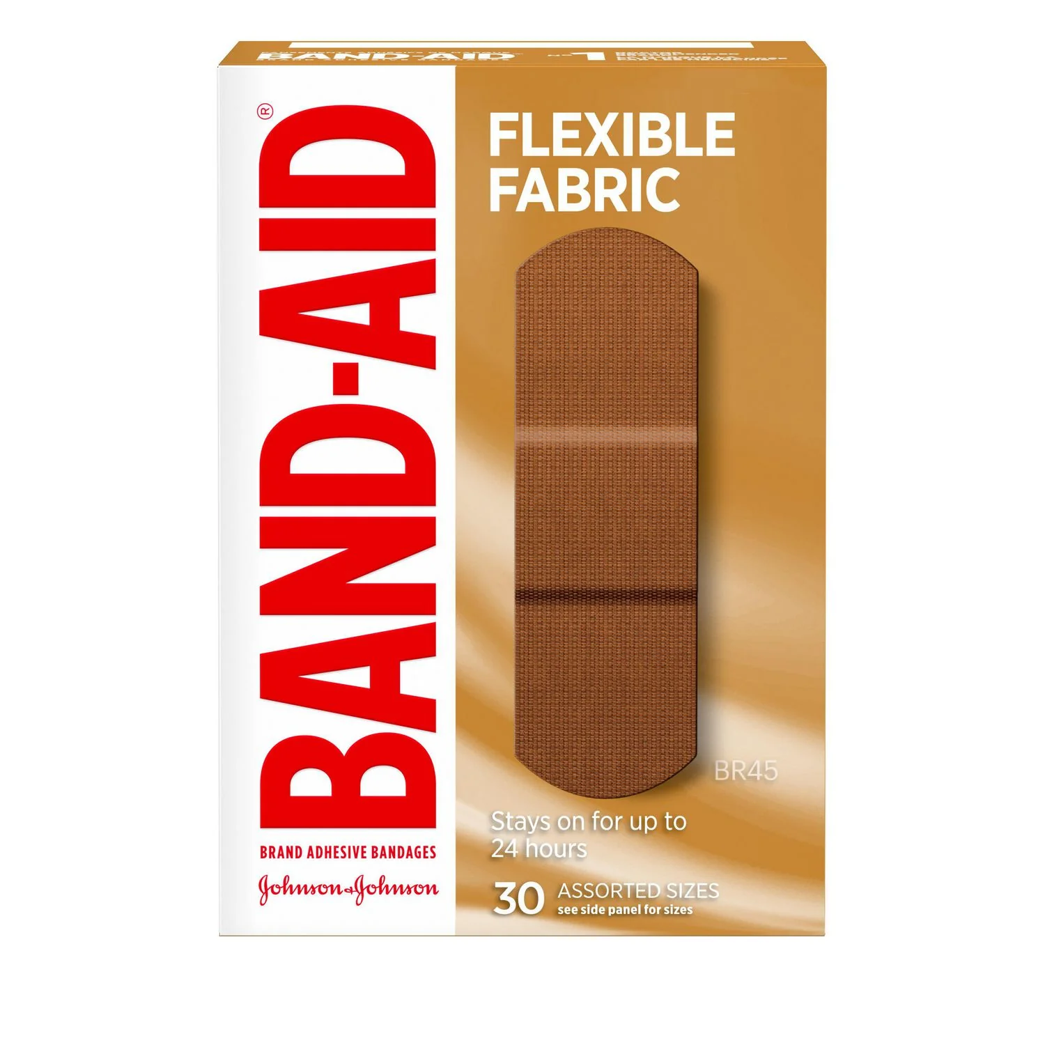 Band-Aid Flexible Fabric Adhesive Bandages, Assorted Sizes - 30 bandages