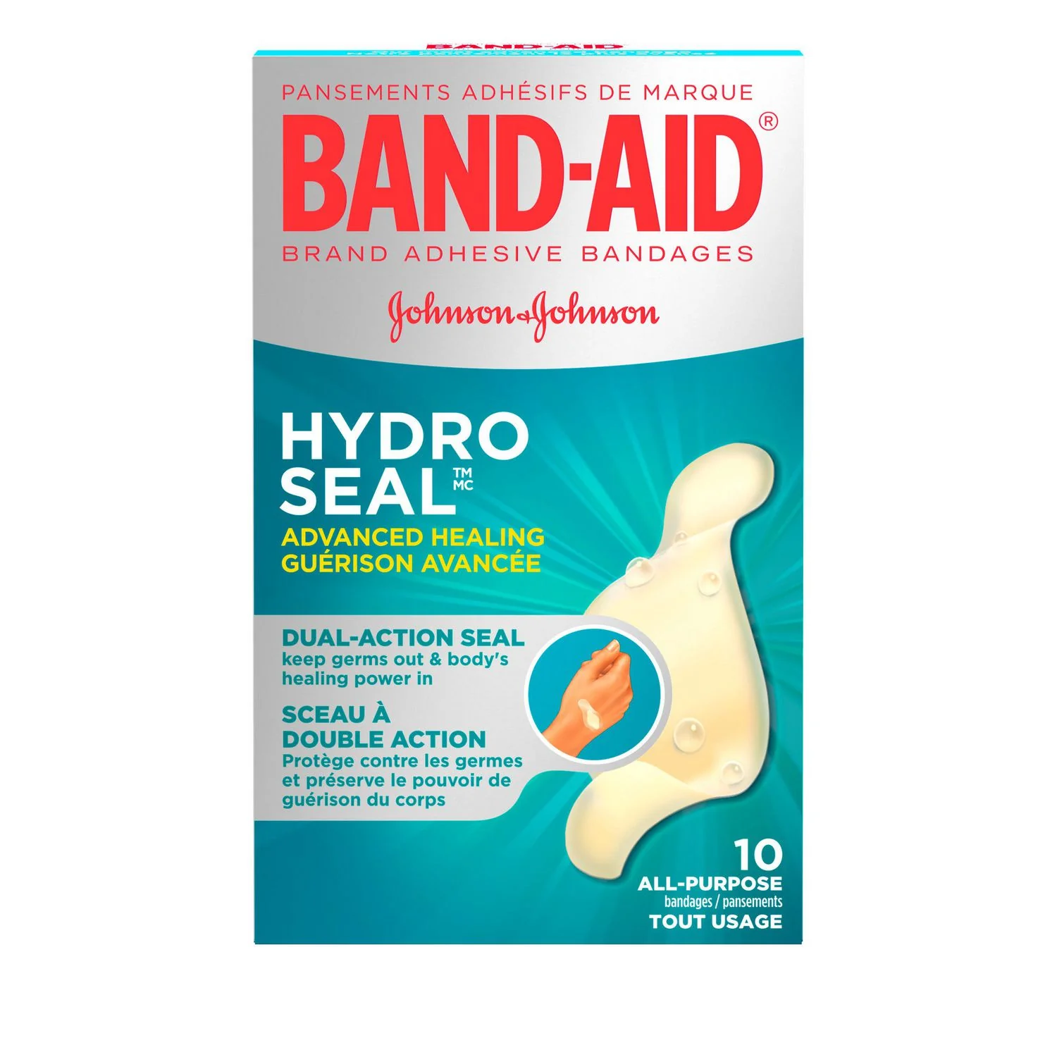 Band-Aid Hydro Seal Hydrocolloid Bandages, All Purpose Bandages - 10 bandages