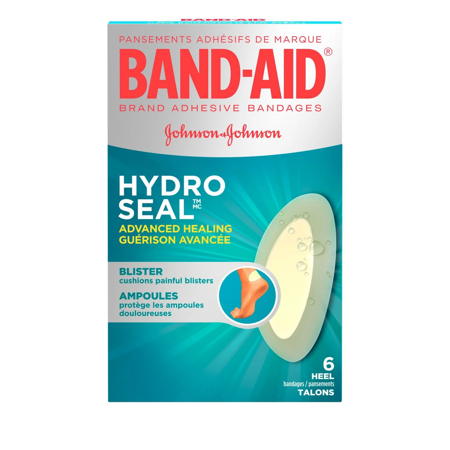 Band-Aid Hydro Seal Hydrocolloid Bandages, Heel - 6 bandages