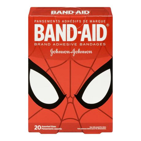 Band-Aid Kids Adhesive Bandages, Spiderman - 20 assorted sizes