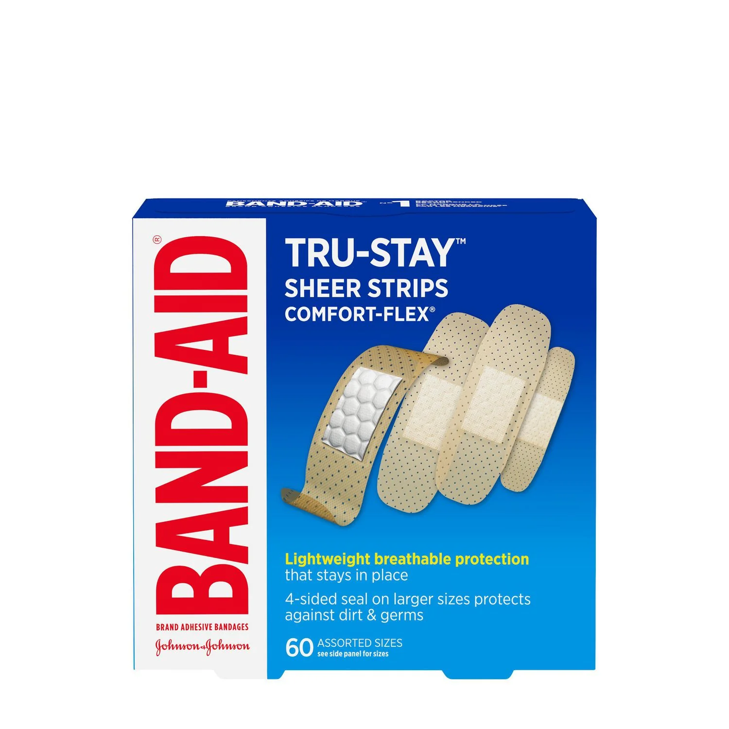 Band-Aid Tru-Stay Sheer Strips Comfort-Flex, Assorted Adhesive Bandages