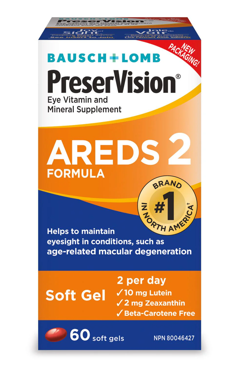 Bausch + Lomb PreserVision Eye Vitamin & Mineral Supplement Soft Gels