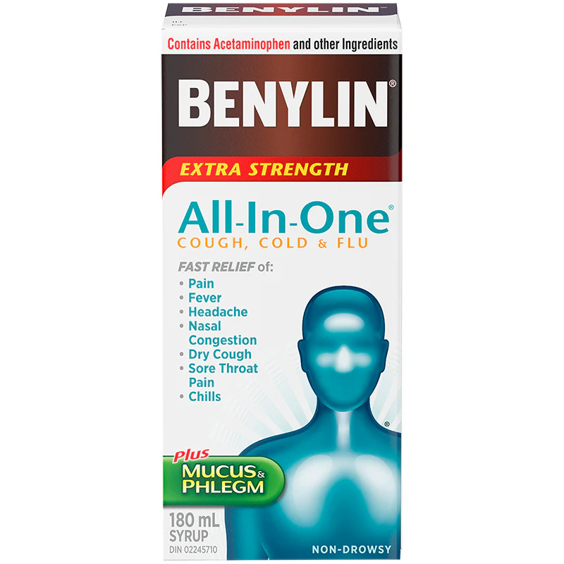 Benylin Extra Strength All-in-One Cough, Cold, & Flu Syrup