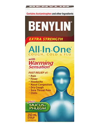 Benylin Extra Strength All-in-One with Warming Sensation Syrup - 250 ml