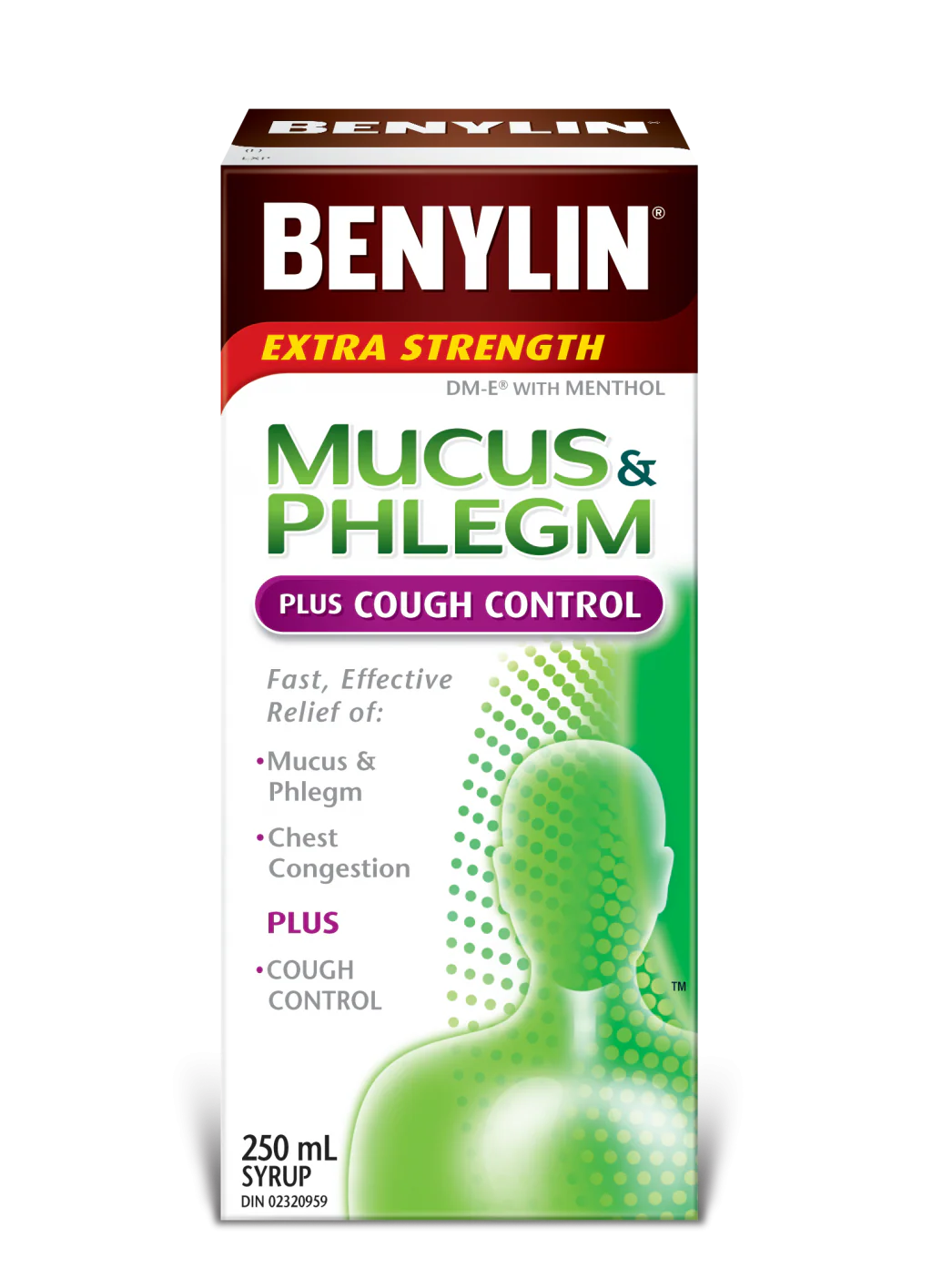 Benylin Extra Strength Mucus & Phlegm Plus Cough Control Syrup - 250 ml