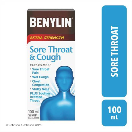 Benylin Extra Strength Sore Throat & Cough Syrup