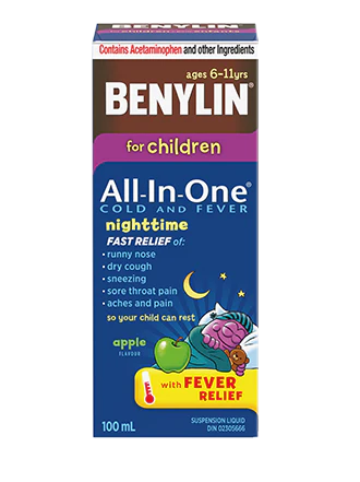 Benylin for Children, All-in-One Cold & Fever, Night - 100 ml