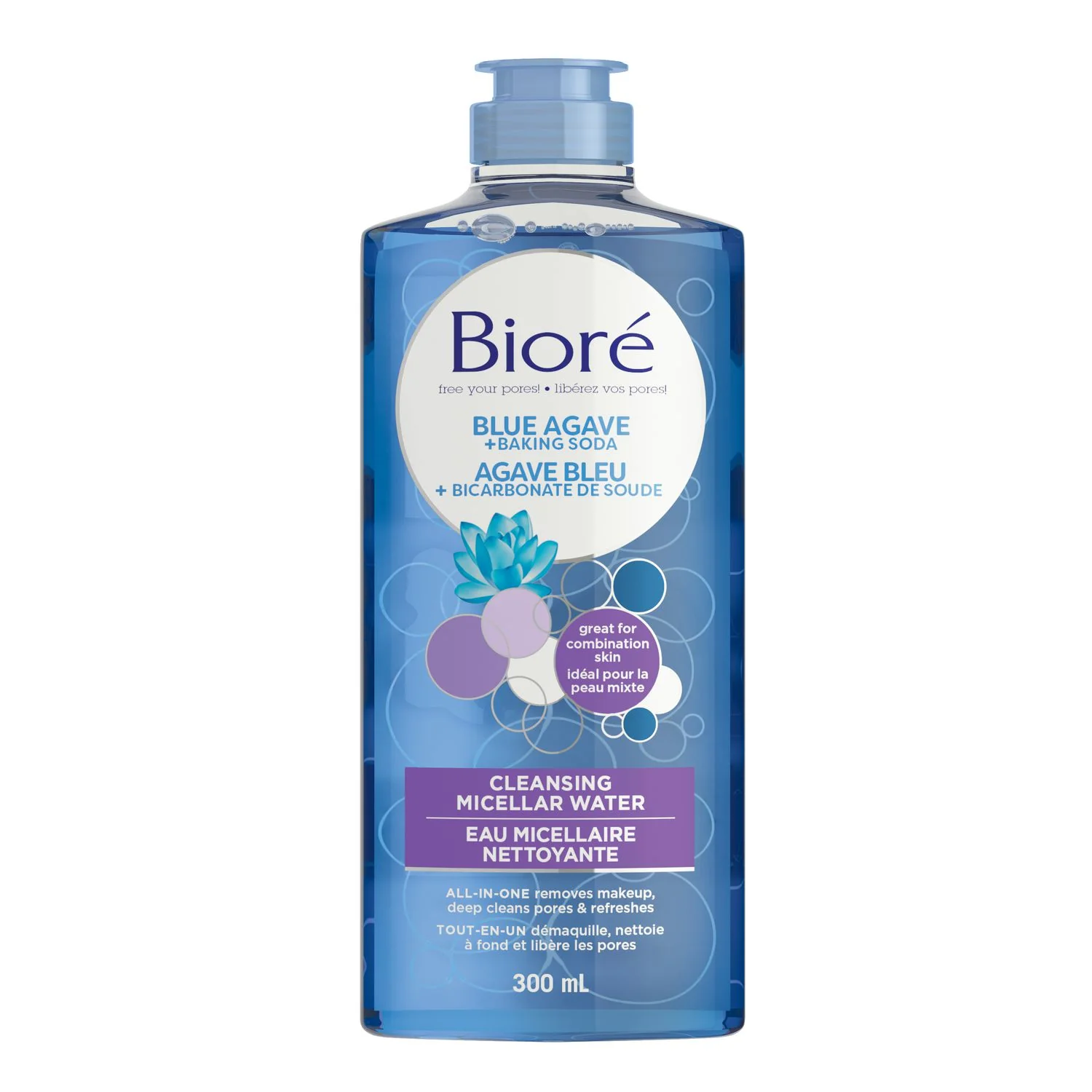 Biore Blue Agave + Baking Soda Cleansing Micellar Water - 300 ml
