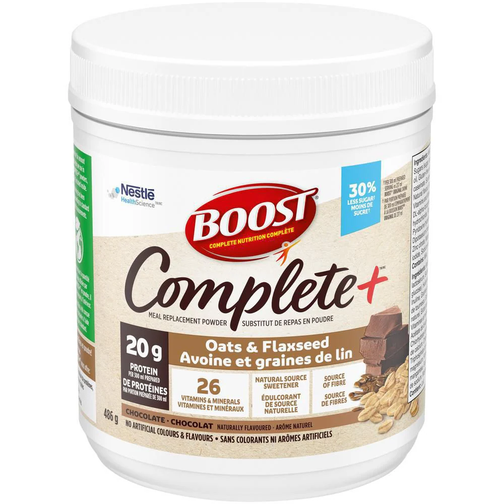 Boost Complete+ Oats & Flaxseed Meal Replacement Powder, Chocolate - 486 g