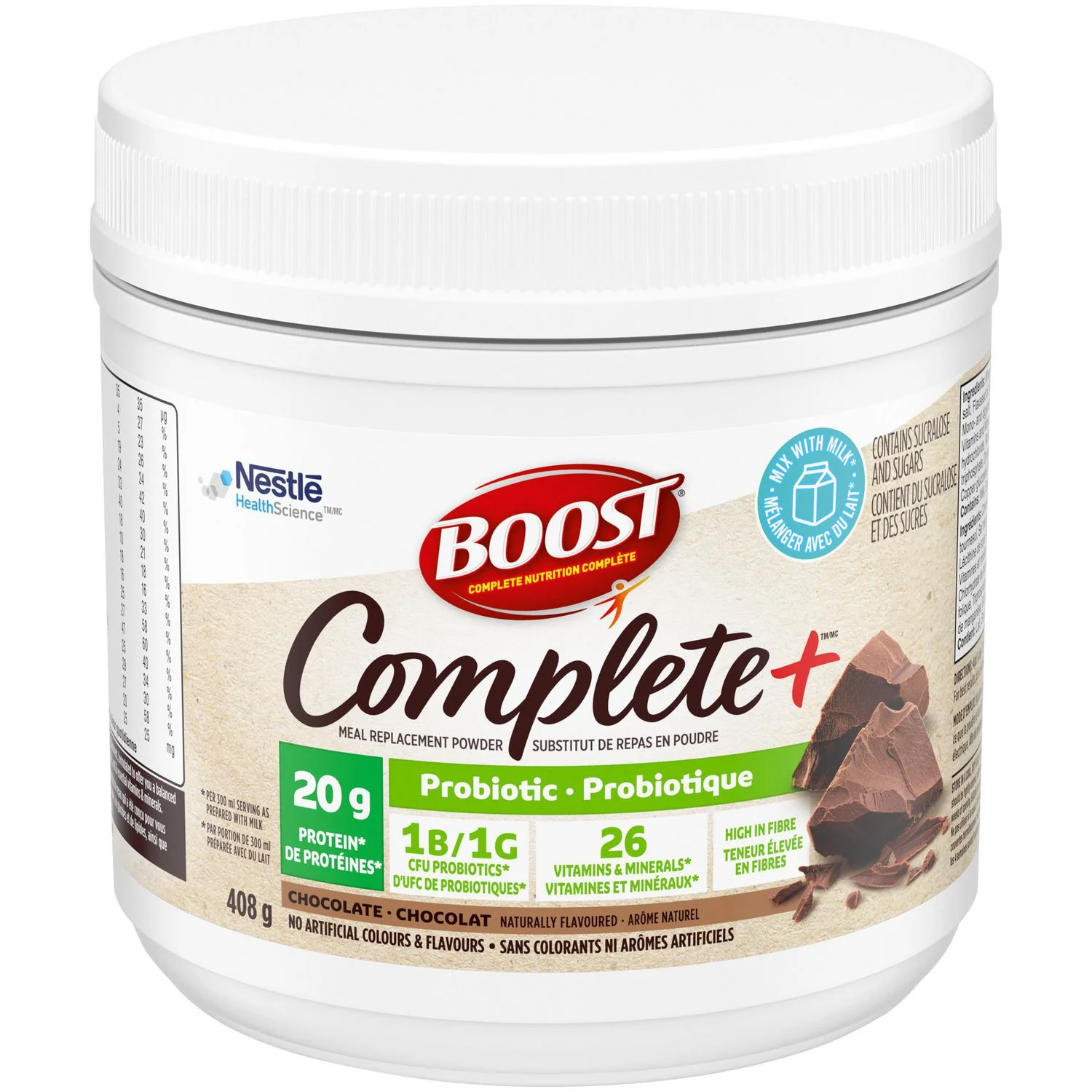Boost Complete+ Probiotic Meal Replacement Powder, Chocolate - 486 g