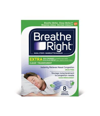 Breathe Right Extra Strength, Clear - 8 strips