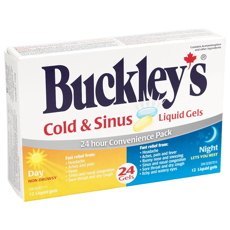 Buckley's Cold & Sinus Liquid Gels, Day & Night - 24 gels