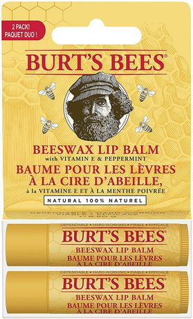 Burt's Bees Beeswax Lip Balm with Vitamin E & Peppermint - 2 sticks