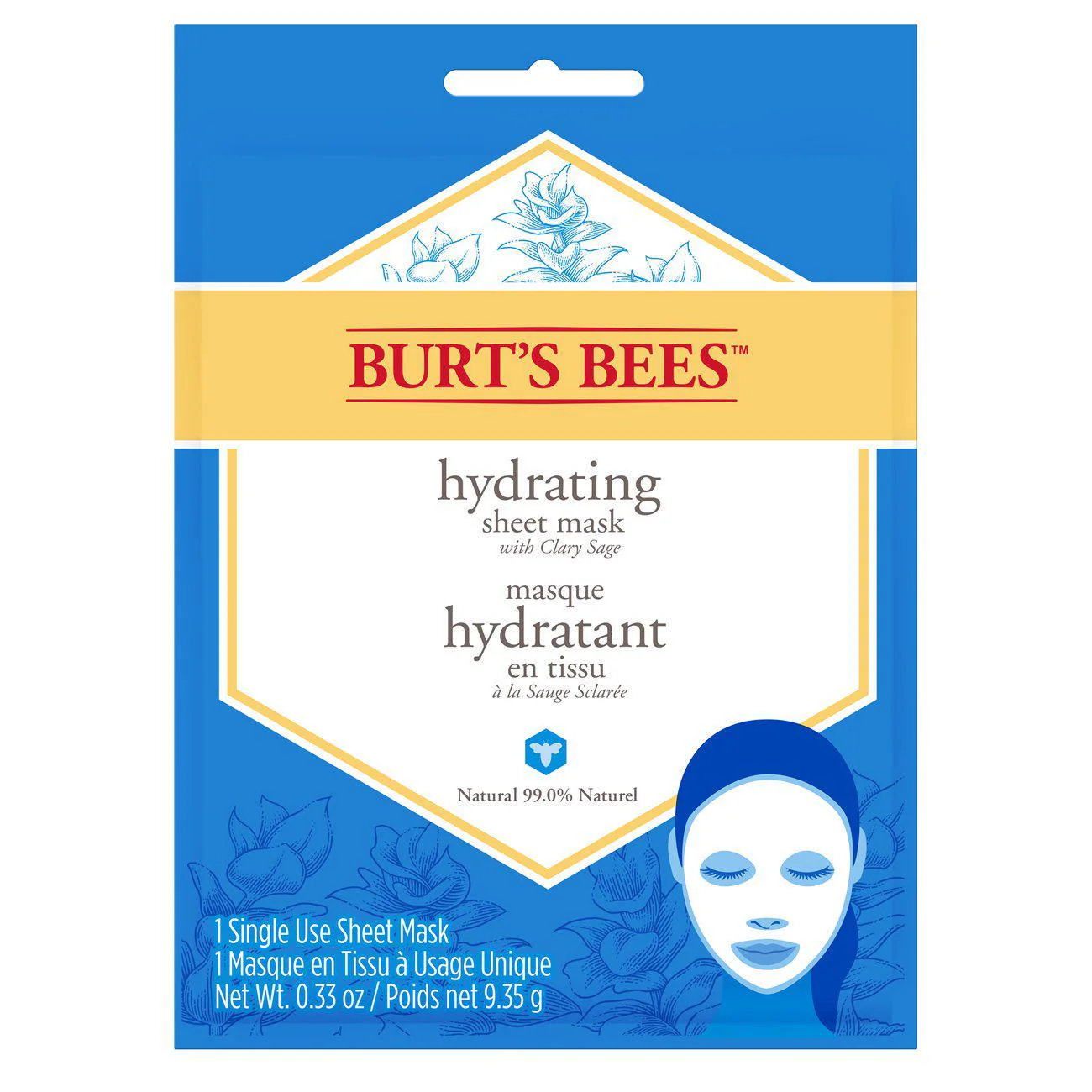 Burt's Bees Hydrating Sheet Mask - 1 single use mask