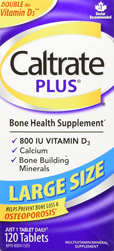 Caltrate Plus Vitamin D3 800 IU Bone Health Supplement - 120 tablets