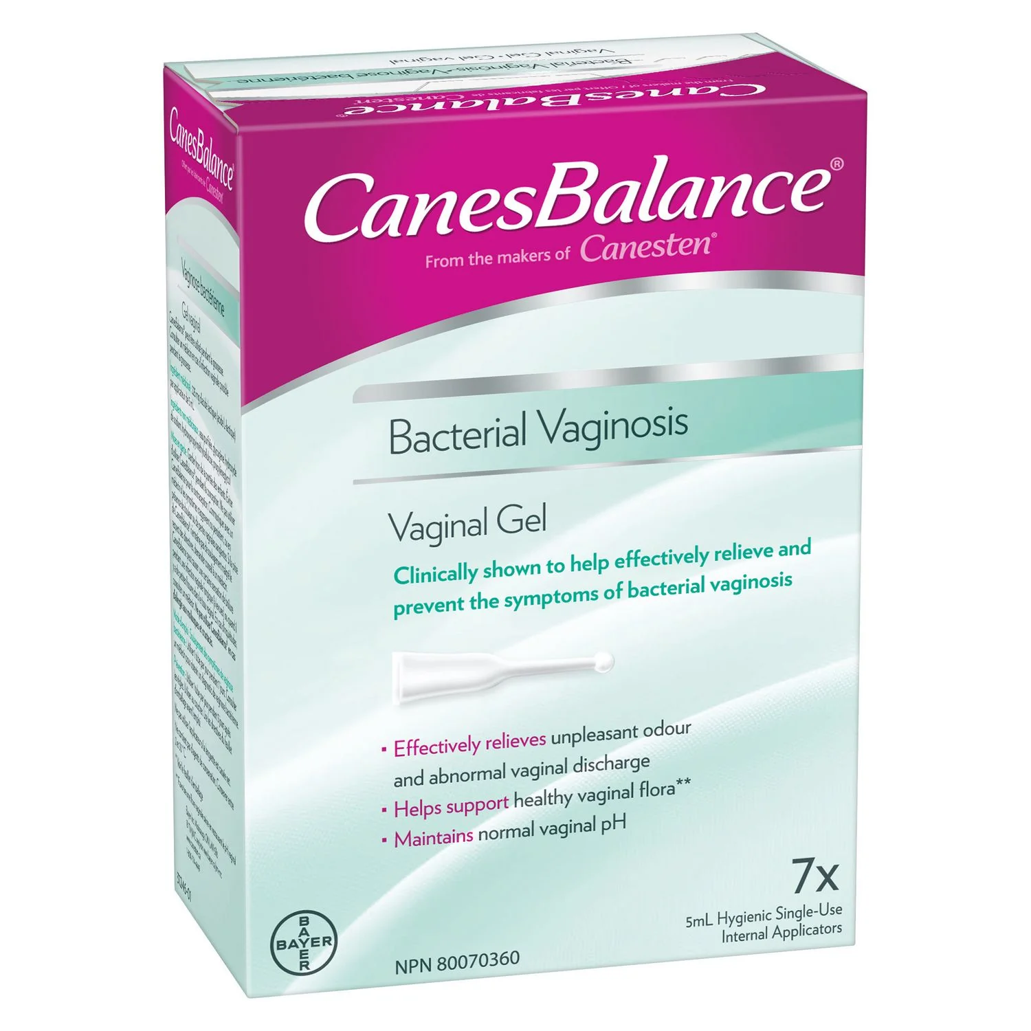 CanesBalance Vaginal Gel for Bacterial Vaginosis - 7 x 5ml hygienic single use internal applicators