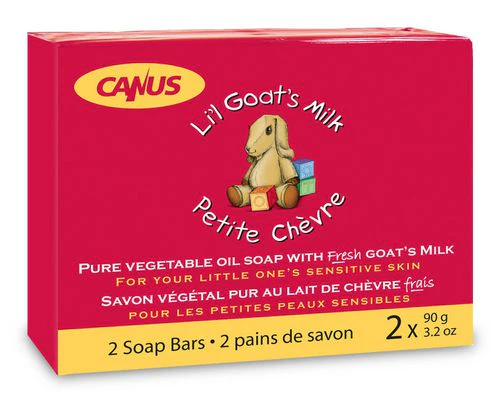 Canus Li'l Goat's Pure Vegetable Oil Soap with Fresh Goat's Milk - 2 soap bars x 90 g