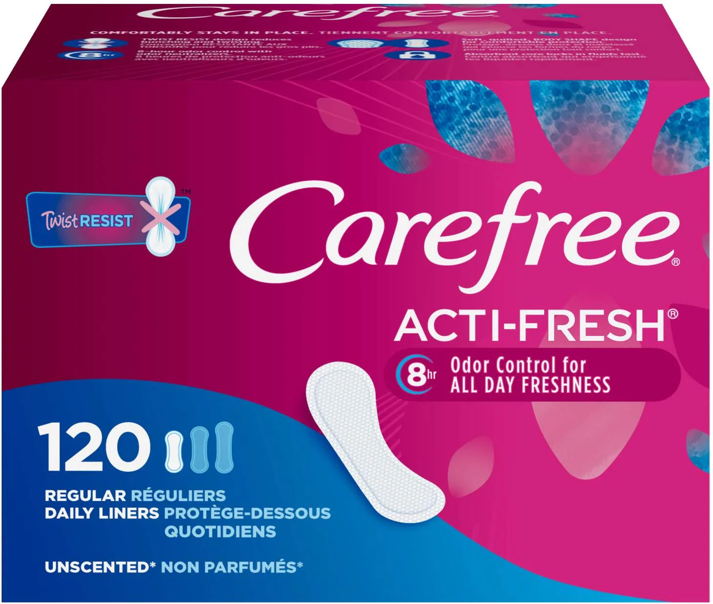 Carefree Acti-Fresh Regular Daily Liners, Unscented - Image 2