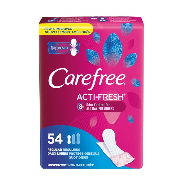 Carefree Acti-Fresh Regular Daily Liners, Unscented - 54 liners